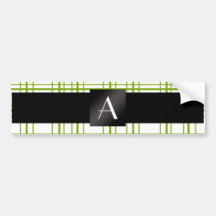 Grünes und weißes kariertes Muster des Monogramms Autosticker