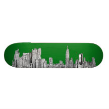 Grünes Zeichnen New York Skateboardbrett