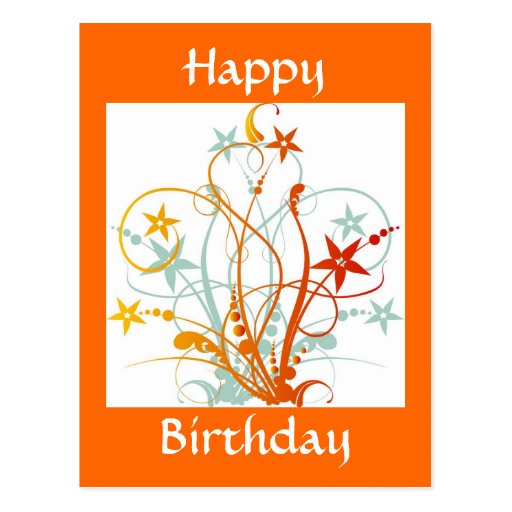 Grunge-Blumen, alles Gute zum Geburtstag - besonde Postkarten