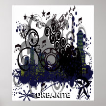 Grunged Stadt Posterdrucke