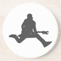 Guitar Player Silhouette Beverage Coaster