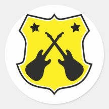 guitar runder aufkleber
