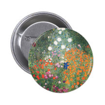 Gustav Klimt Blumengarten Anstecknadelbuttons
