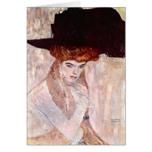 Gustav Klimt ~ der schwarze Hut 1910 Karte