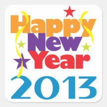 Guten Rutsch ins Neue Jahr 2013 Quadratsticker