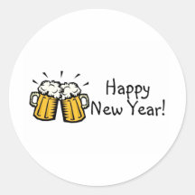 Guten Rutsch ins Neue Jahr-Bier Runder Sticker