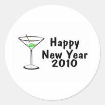 Guten Rutsch ins Neue Jahr Martini 2010 Runder Sticker