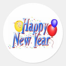 Guten Rutsch ins Neue Jahr! Runde Aufkleber