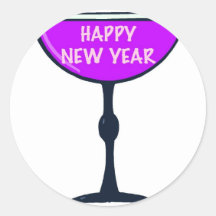 Guten Rutsch ins Neue Jahr-Wein Runder Sticker