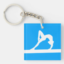 Gymnast Keychain w/Name Blau Schlüsselanhängern