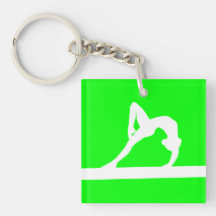 Gymnast Keychain w/Name Grün Schlüsselanhänger