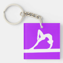 Gymnast Keychain w/Name lila Schlüsselanhängern