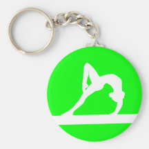 Gymnast-Silhouette Keychain Grün Schlüsselband