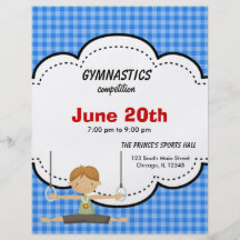 Gymnastik-Wettbewerb (blau) Flyer