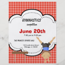 Gymnastischer Jungen-Wettbewerb (rot) Bedruckte Flyer