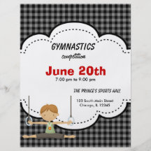 Gymnastischer Wettbewerb (Schwarzes) Personalisierte Flyer