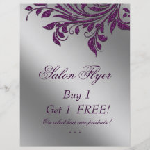 Haar-Salon-Flyer-Verkaufzebra-Schein-lila Silber