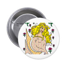 Haare des Mädchens Anstecknadelbuttons
