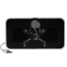 Hacker-Totenkopf mit gekreuzter Knochen Notebook Speaker