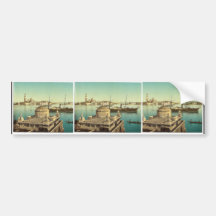 Hafen, Venedig, Italien Vintages Photochrom Autosticker