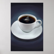 Haifisch-Flossen-Kaffee-Druck Poster