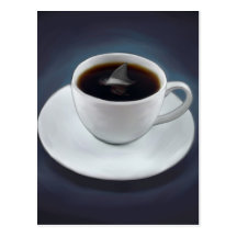 Haifisch-Flossen-Kaffee-Postkarte
