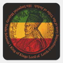 Haile Selassie quadratischer Aufkleber