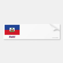 Haiti-Flagge mit Namen Auto Sticker