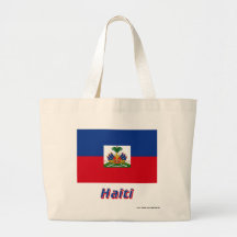 Haiti-Flagge mit Namen Leinentaschen