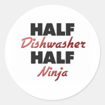 Halbe Spülmaschine halbes Ninja Runder Aufkleber