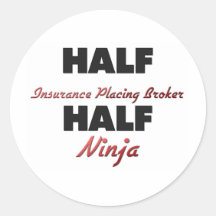 Halbe Versicherung, die Makler halbes Ninja setzt Runde Aufkleber