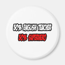 Halber Englischlehrer-… halb Superheld Magnets