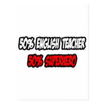 Halber Englischlehrer-… halb Superheld Postkarten