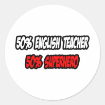 Halber Englischlehrer-… halb Superheld Sticker