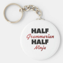 Halber Grammatiker halbes Ninja Schlüsselanhänger