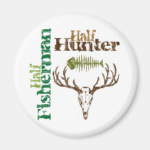 Halber Jäger. Halber Fischer Magnete