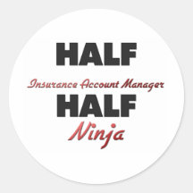 Halber Versicherungs-Kundenbetreuer halbes Ninja Runde Sticker