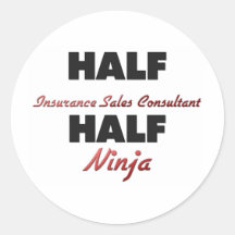 Halber Versicherungs-Verkaufs-Berater halbes Ninja Sticker