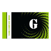 Halbtonmonogrammschwarz-Grün-Visitenkarten