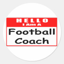 Hallo, bin ich ein Fußball-Trainer… Nametag Sticker