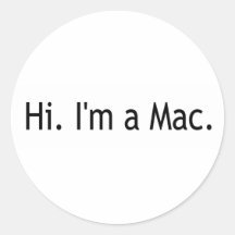 Hallo bin ich ein Mac Runde Aufkleber