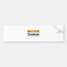 Hallo, bin ich indischer… Nametag Autosticker