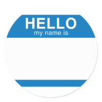 Hallo ist mein Name - Blau aufkleber