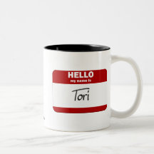 Hallo ist mein Name die Tori (rot) Tassen