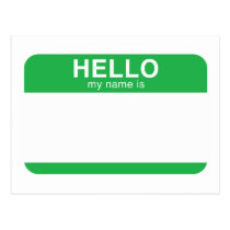 Hallo ist mein Name - Grün postkarten