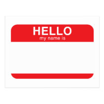 Hallo ist mein Name - Rot postkarten
