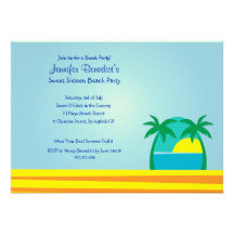 Hallo Sonnenschein-Strand-Party-Gewohnheits-Einlad