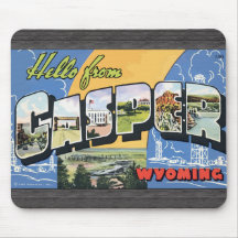 Hallo von Casper Wyoming, Vintag Mauspads