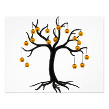 Halloween-Baum Jackolanterns Ankündigungskarten