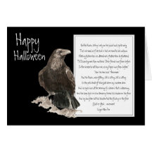 Halloween, Edgar Allen Poe, Rabe, nie wieder Grußkarten